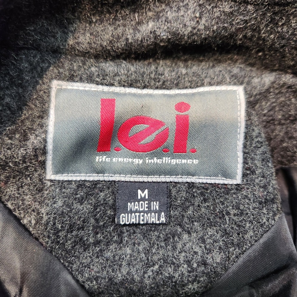 Vintage LEI Womens Charcoal Gray 100% Wool Double Breasted Pea Coat Size Medium - Picture 7 of 10